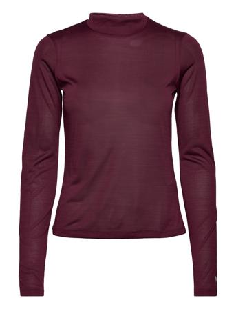 Runkoyo Mock Neck Ls Top T-shirts & Tops Long-sleeved Burgundy Asics