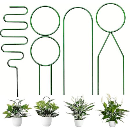 4 stk. Små Metalgitter til Potteplanter, Mini Gitter til Klatreplanter Indendørs