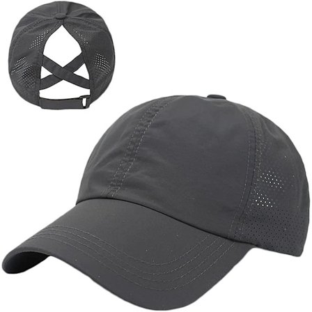 Naisten baseball-lippis ristikkäisellä poninhäntäaukolla