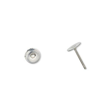 Öronstift Av Kirurgiskt Stål, 6mm Platta, 2 Par Silver