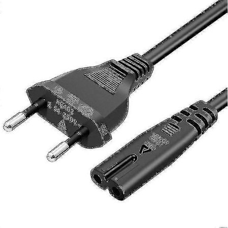 EU-kontakt Strømkabel 1,5m C7 Bipolær 2 for PS5PS4PS3Xbox Series XS - Svart