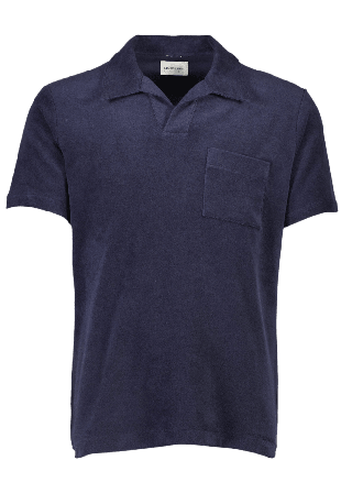 Lindbergh Towel v-neck polo S/S T-shirts Herr Blå S