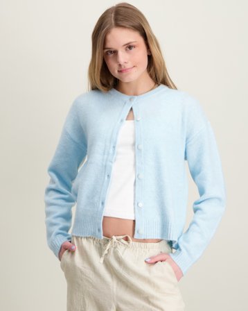 LMTD NLFBYNT LS KNIT CARDIGAN Blå Genser Jente - Kids Brand Store