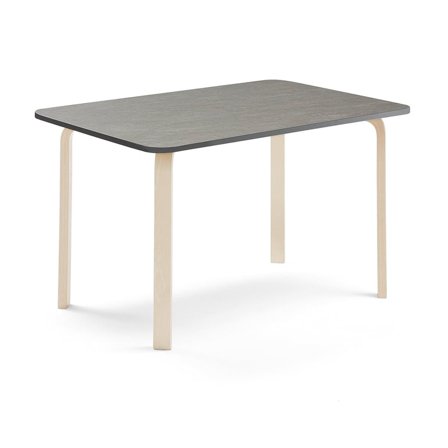 Tisch ELTON, 1400x700x710 mm, Linoleum dunkelgrau, Birke
