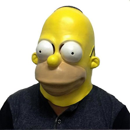 Simpsons Mask - Latex Mask för Halloween och Maskerad (FMY)