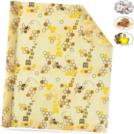 3-delt sett med bivoks wrap voks papir, gjenbrukbare bivokskluter økologisk (FMY)