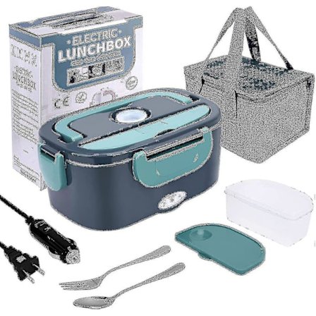 Elektrisk lunsjboks matvarmer, 3 i 1 60w høy-effekt bærbar mikrobølgeovn for bil og hjem - 12v 24v / , lekkasjesikker, 1,5l flyttbar 304 rustfritt 