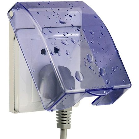 1 stk stikkontaktbeskyttelse til børn, gennemsigtig, vandtæt, 1-polet stikkontaktbeskyttelse til badeværelse