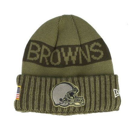 New Era - NFL Grön cuff Beanie - Cleveland Browns NFL Salute To Service Green Knit Cuff @ Hatstore