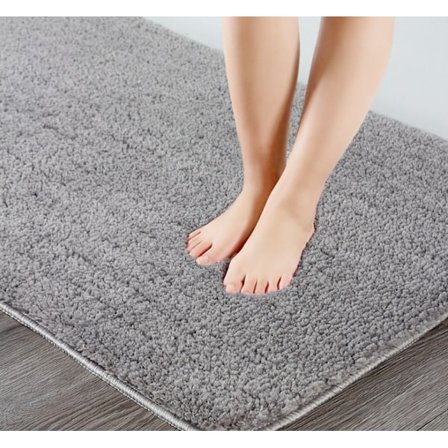 Tykke gulvmatter, absorberende husholdningsmatter for bad, sklisikre matter (grå tykkelse 3cm, 40cm×60cm),