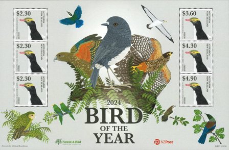 New Zealand - Årets fugl - Postfrisk miniark