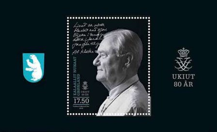 Grønland - Prins Henrik 80 år - Postfrisk miniark