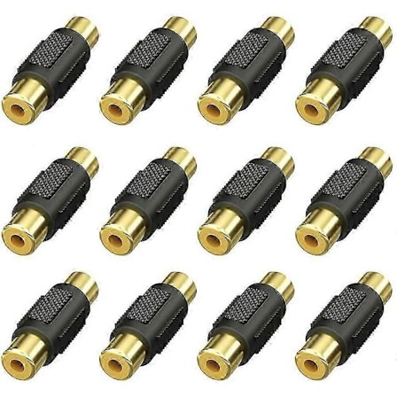 12st RCA Hona Koppling, RCA Hona till RCA Hona Adapter Kontakt för Högtalare, RCA Kabel, Phono, Förstärkare