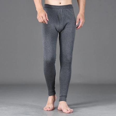 100% Ren Bomulls Termisk Underkläder Byxor Herr Underkläder Leggings Strumpbyxor Vinter Bomull Ull Byxor Dark Grey 2XL 65-75KG