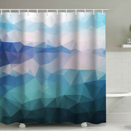 Tekstuurimarmorinen suihkuverho, jossa 12 muovikiinnikettä