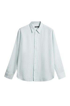 J.Lindeberg - Reg LS Linen Melange Shirt - Blå - Man - XXL