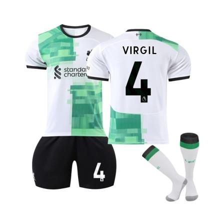 (2023/24 Liverpool Bortetrøye #4 Virgil sett 20(115-125CM)