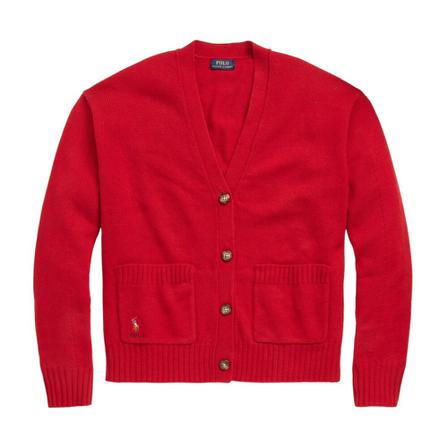 Ralph Lauren, V-neck Knitwear Rood, Dames, Maat:L
