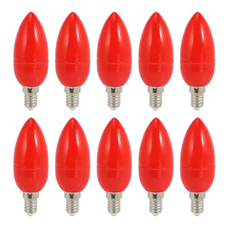 10x LED-stearinlys, røde, energisparende stearinlys, E14