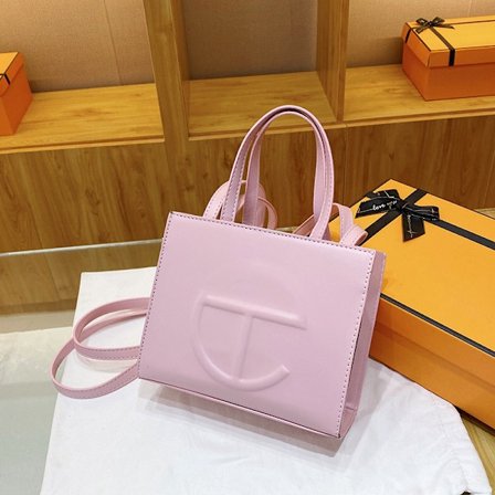 Axelväska Dam Retro Casual Mode Liten 20cm-rosa