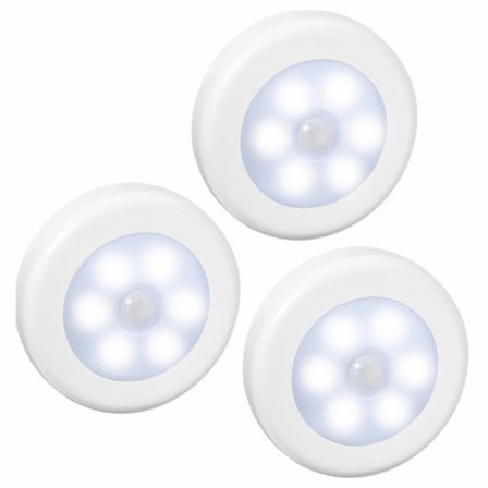 Set med 3 LED-klisterlampor, belysning (batteridriven)