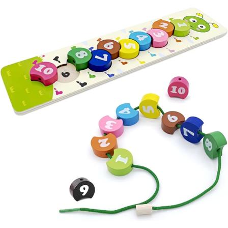 Träspetsleksaker, Montessori-leksaker för 3-åringar, pusselspetsleksaker för förskolebarn, tidiga lärande leksaker för småbarn finmotorik