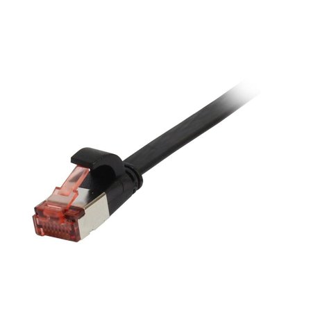 SYNERGY Patchkabel RJ45, CAT6 250Mhz, 0,15m schwarz, FTP(U/FTP), TPE(Superflex), Flach, Synergy 21,