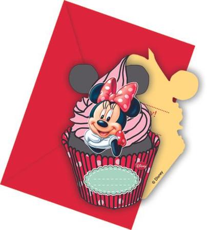 Minnie Mus Invitasjoner - 6 stk