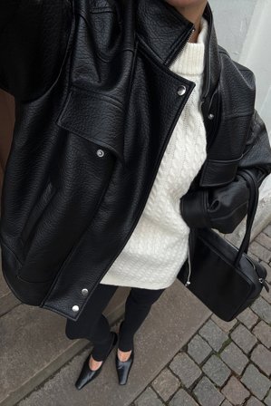 Premium Selection Oversize-Wollpullover mit Zopfmuster - Pullover mit Zopfmuster - OffWeiß - M