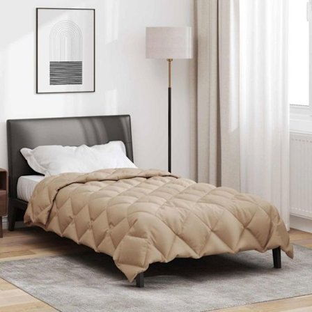 Couette Vidaxl Duvet vinter Taupe 200 x 140 cm Mikrofiber