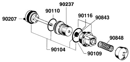 PRESTO WS 90104 Reservedelssæt, Badeværelse