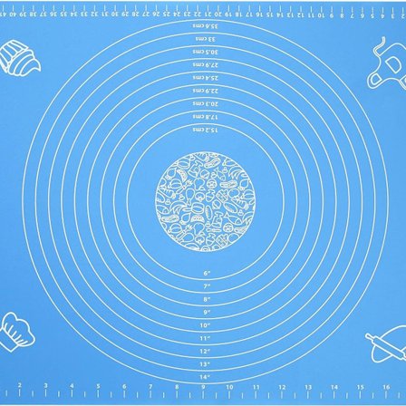 Silikone bagemåtte 50 x 40 cm skridsikker måtte rulle måtte pizzamåtte kagemåtte