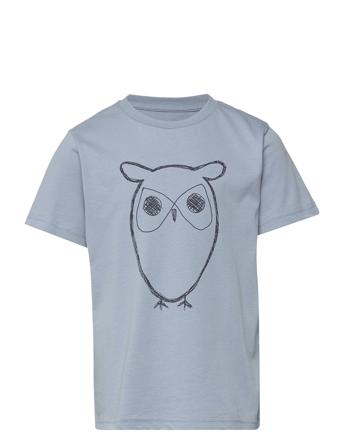Big Owl T-Shirt - Gots/Vegan T-shirt Blå Knowledge Cotton Apparel