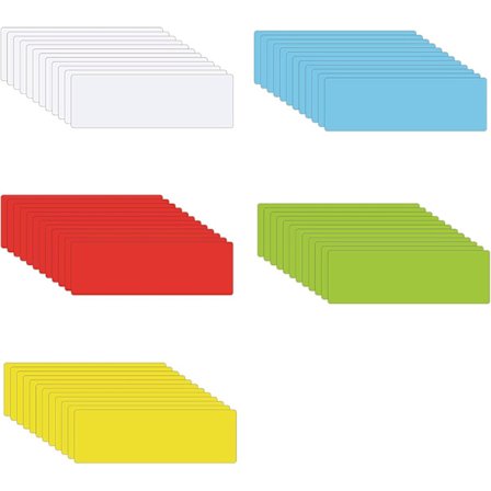 60 stk. magnetiske etiketter til whiteboard - 2,5 x 7,6 cm genanvendelige navneskilte til whiteboard, køleskab og skab - vandtætte magnetiske 