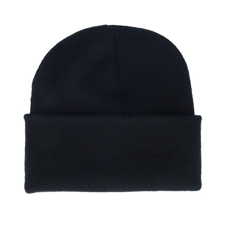Beechfield - Noir cuff Bonnet - Black Cuff Blank Beanie @ Hatstore