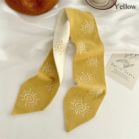 Lite Skjerf Strikk Sjal Skjerf GULT