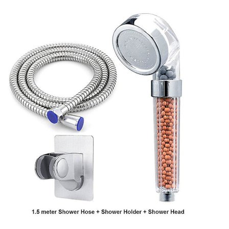 Højtryks anion spa brusehoved udskiftning filter bolde bruser håndholdt vandbesparende brusehoved