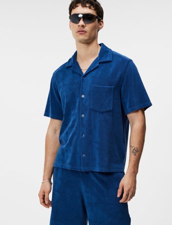 J. Lindeberg Ted Terry Resort Shirt - Blue - M