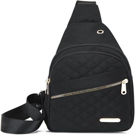 Slyngeveske Brystveske Liten Cross Body Veske med Hodetelefonutgang Casual Skulderveske Håndveske Lett Mote Ryggsekk for Kvinner Damer Jenter