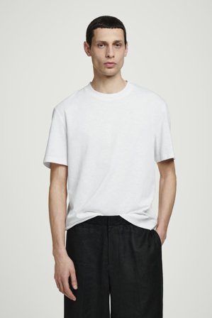 COS Homme T-Shirt Décontracté En Coton Et Lin Flammé in Blanc