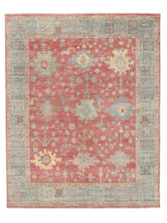 Oushak Indo Rug 242X304 Red/Brown Wool, India