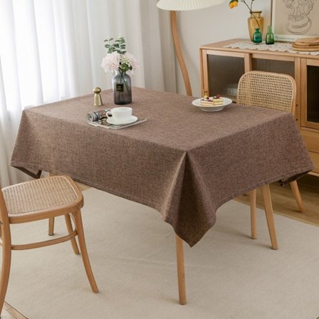 Enkel farge vanntett hamp kaffe, 140*200cm enkel ensfarget bomull og lin vanntett duk kontor, innendørs og utendørs duk, fest ta