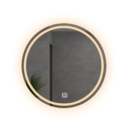 Rammeløs badeværelsesspejl med LED trefarvet belysning LED lys enkelt tryk kontakt (størrelse: 40 cm / 50 cm)