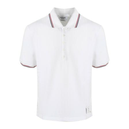 Thom Browne RIB Cuff Polo Hvid, Herre