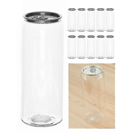 10 st Plastburkar Dryckesflaskor Förseglade Burk Mjölk Te Juice 500ml Burk Med_lock (LGL)