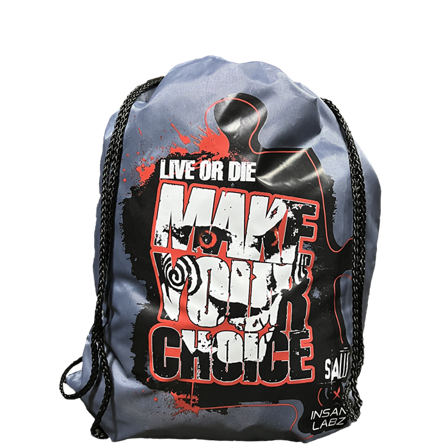 SAW Insane Labz Grey Drawstring Bag