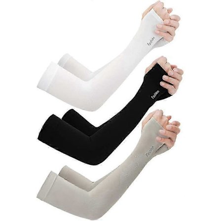 3 Par Solbeskyttende Armvarmere Armermer UV-beskyttelse Armvarmere Armermer Isavkjølende Dame Armvarmere For Menn Golf Sport Utendørs Sykkeltur