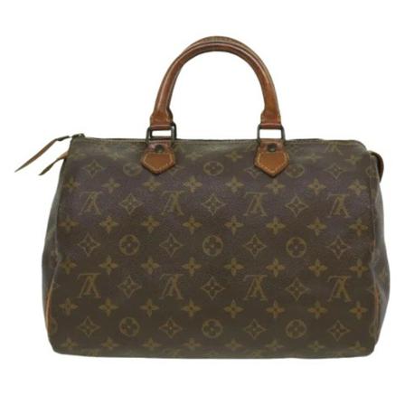 Louis Vuitton Vintage, Pre-owned Speedy 30 Monogram Handbag Bruin, Dames, Maat:ONE Size,leather