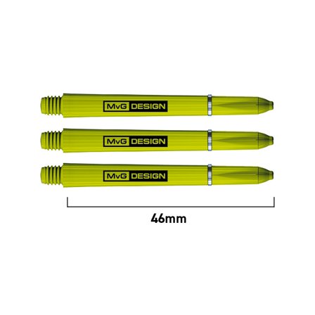 Winmau Dart Shafts MvG Design Nylon Ring Grip 46mm Green 12pcs Polycarbonate Flights Accessories