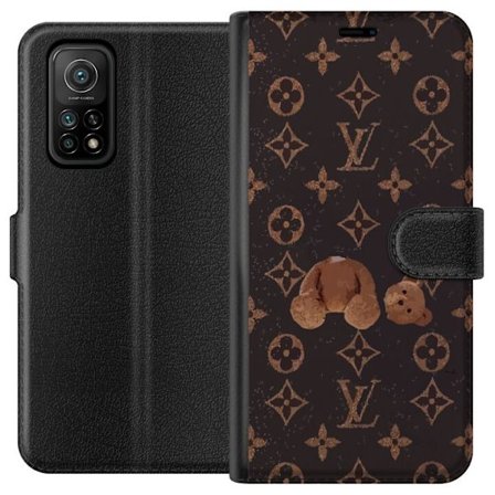 Kompatibel Tegnebogsetui til Xiaomi Xiaomi Mi 10T 5G Luksuriøst monogrammønster med knust bamse i mørk modeæstetik